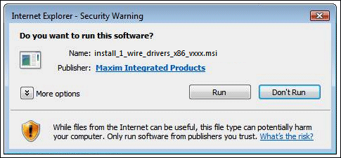 Figure 3. Window for running the installation software.