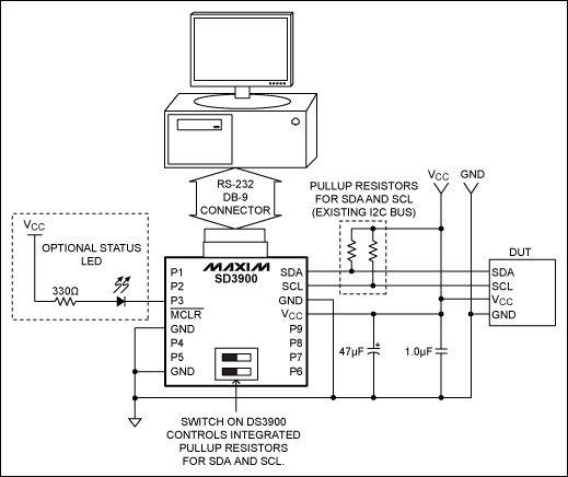 Figure 1. Typical DS3900 interface schematic.