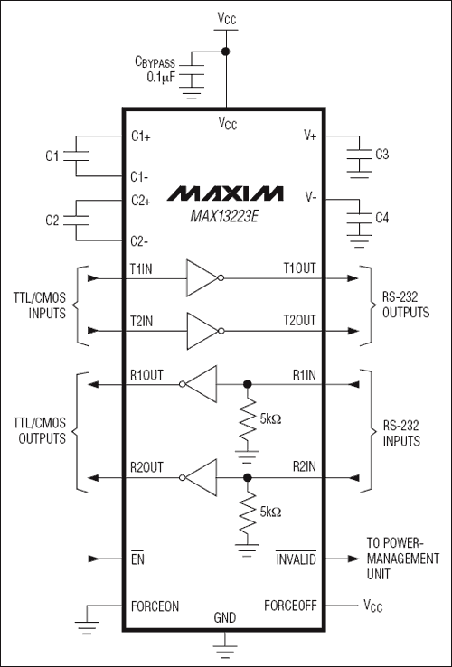 MAX13223E：典型工作电路