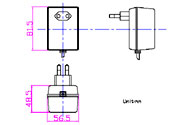 CFL节能灯用独立式镇流器尺寸封装图