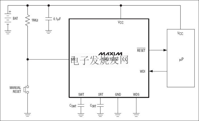 MAX16056-MAX16059超低电流125nA 微处理器(µP)监控电路 www.elecfans.com