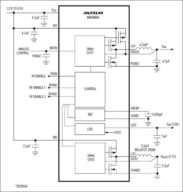 MAX8896：典型应用电路