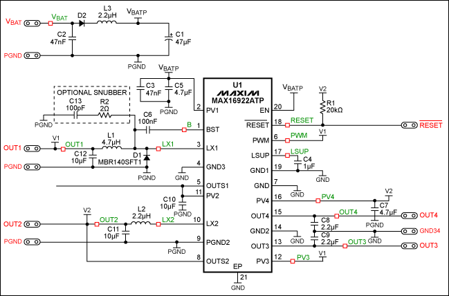 Figure 13. Schematic diagram used for PCB layouts.