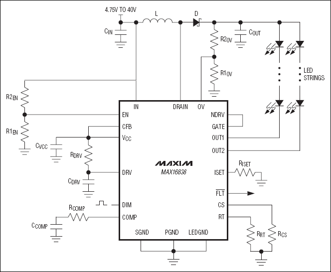 MAX16838: Typical Operating Circuit