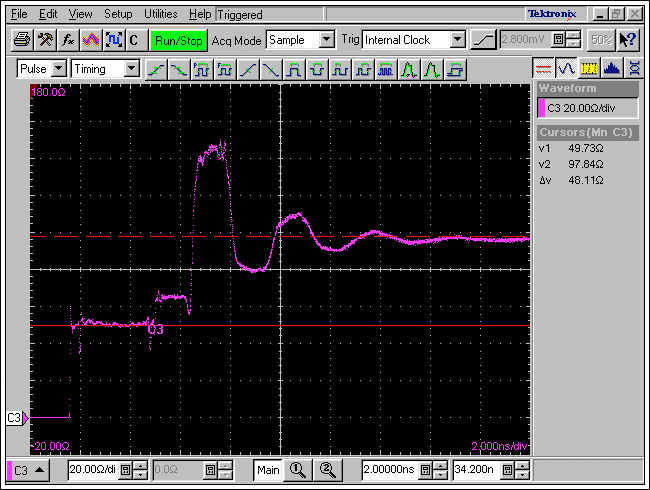 图7. DATA1 PCB TDR阻抗测量