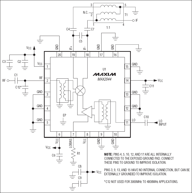 MAX2044：典型应用电路