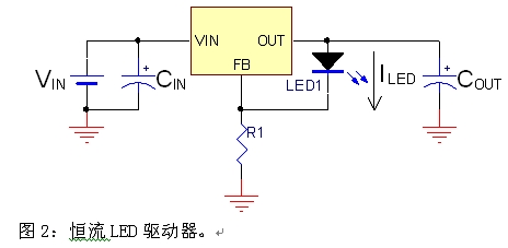 图2：恒流LED驱动器。