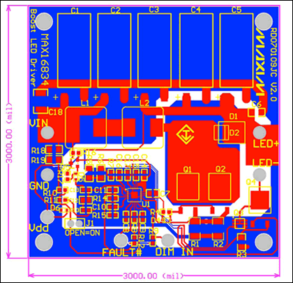 Figure 3. Layout of the LED driver.
