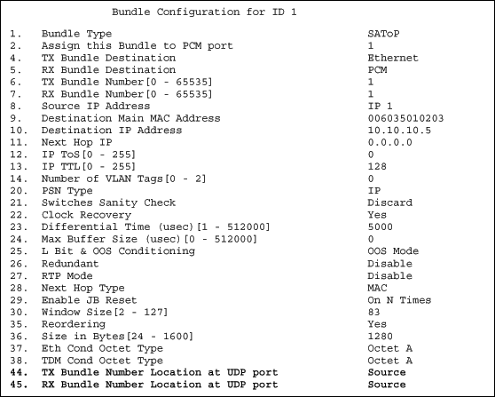 Figure 5. Bundle Configuration menu of DS34S132.