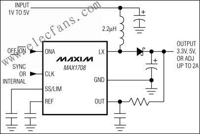 MAX1708 升压型DC-DC转换器