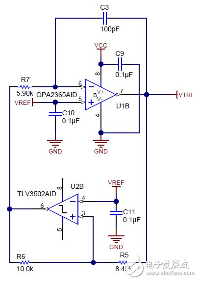 模拟PWM发生器设计电路图：5V 500kHz PWM输出
