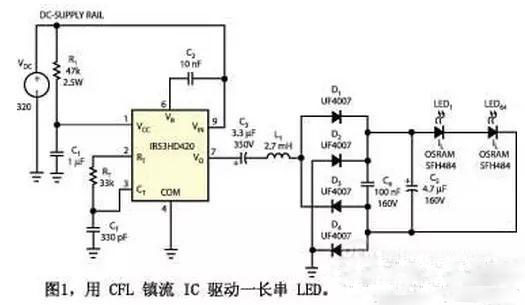 CFL镇流器IC驱动LED应用电路详解