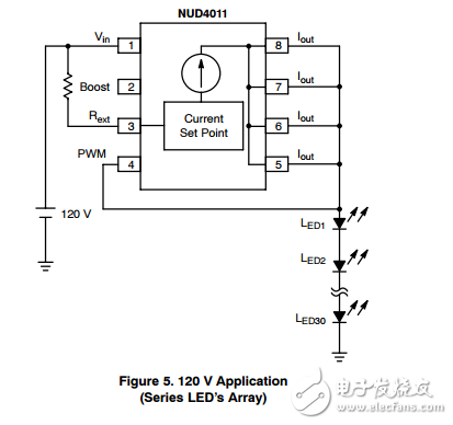 低电流led驱动器NUD4011DR2