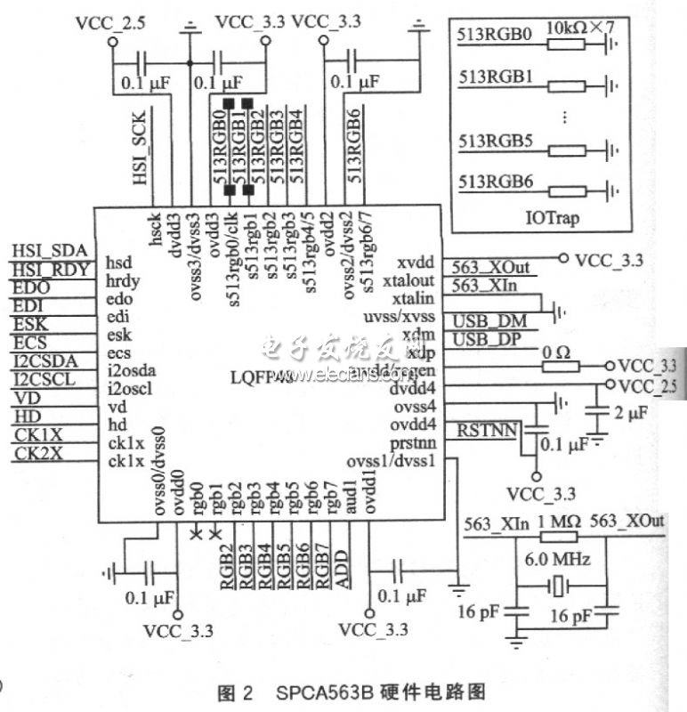SPCA563B单片机硬件电路