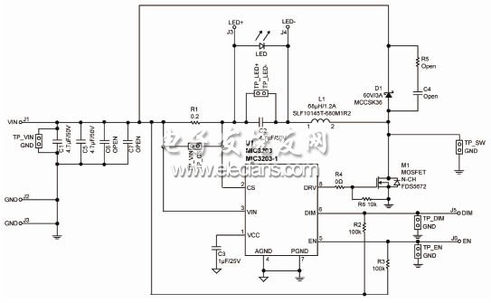 MIC3203/MIC3203-1 评估板电路图