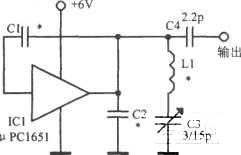 μPC1651构成的超高频振荡器电路