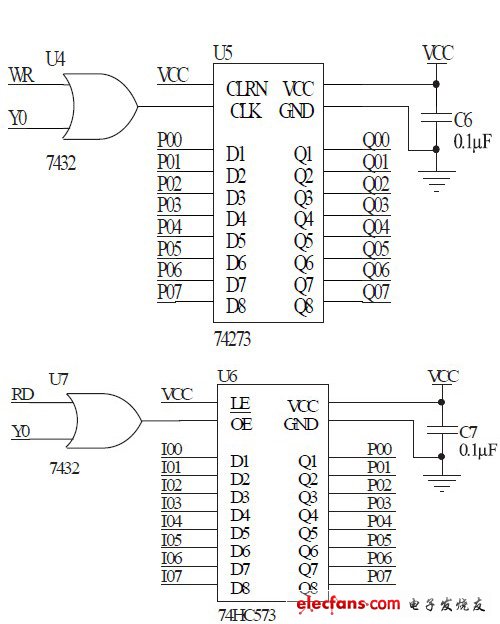 图2 MCU端口口扩展原理图