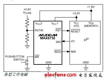 MAX6730-MAX6735单/双/三路uP监控电路