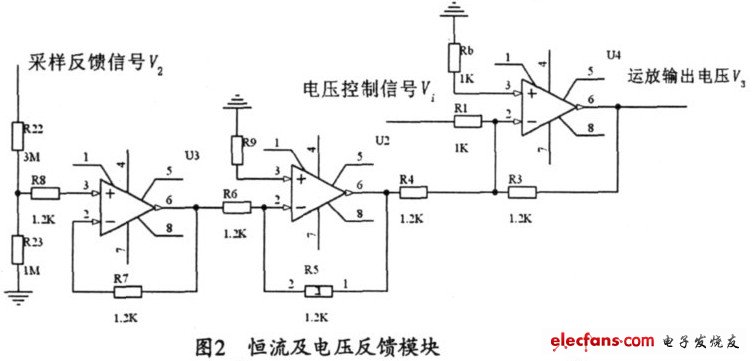 图2 恒流及电压反馈模块