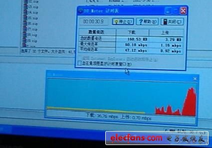 在广州移动办公室内测试的TD-LTE最高下载速率为60.18Mbps