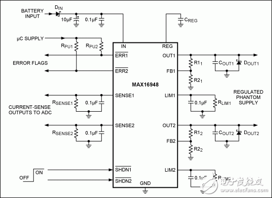 图1. MAX16948典型应用电路