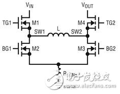 图3：由LT8705驱动4个MOSFET开关的简化示意图