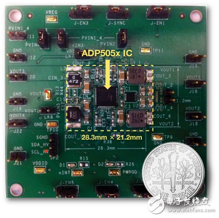 图18. 使用ADP5050/ADP5052的电源电路