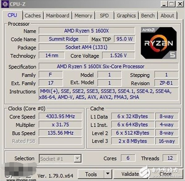 水冷的极限：AMD Ryzen 5 1600X水冷超频达4.3GHz创新纪录