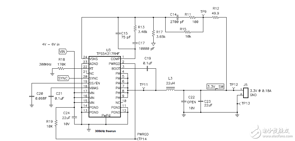5vindm643x电源采用集成FET的直流-直流转换器和LDO