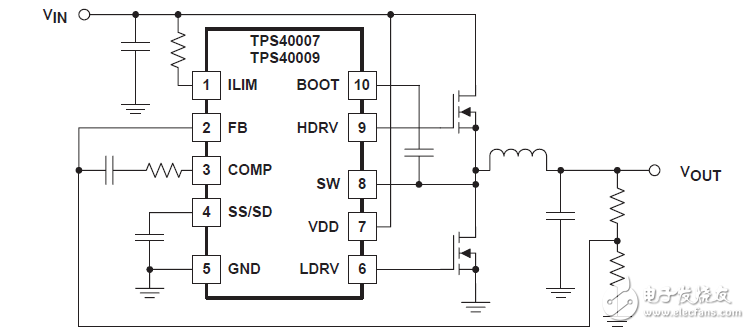 tps4000x控制器低压非隔离同步降压稳压器