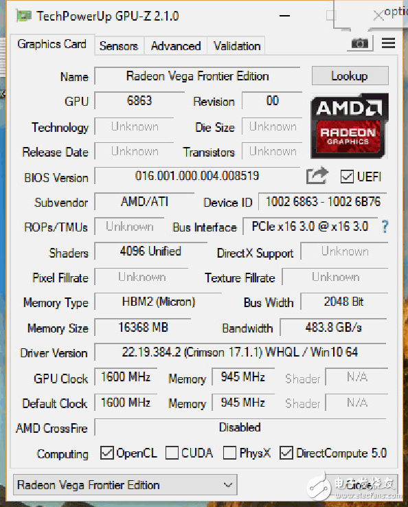 AMD旗舰卡Radeon Vega Frontier专业卡首发跑分：跑不过GTX1080