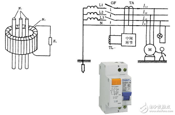 漏电断路器与空气开关的区别_漏电断路器工作原理图_漏电断路器接线图
