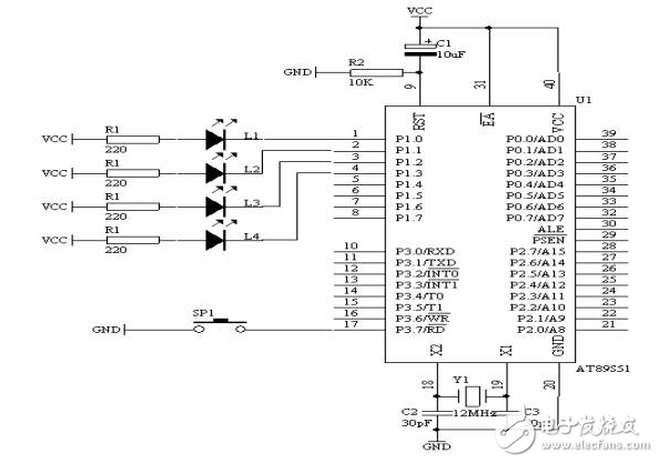 AT89S51单片机设计对照带电路图的一键多功能按键识别技术