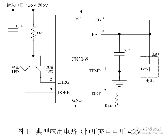 1安培锂电池充电器集成电路CN3069