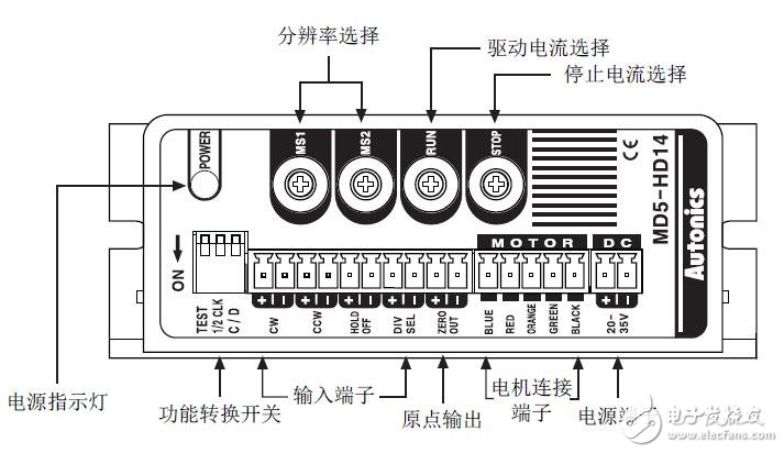 MD5系列步进电机驱动器的连接图