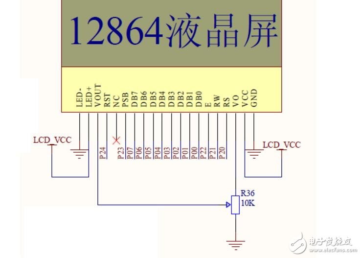 lcd12864与单片机连接图