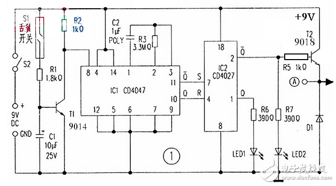 cd4047应用电路图解（信号控制电路图、逆变器电路图）