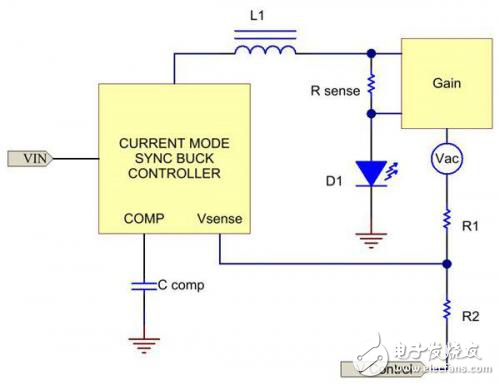 电流模式控制简化了对降压LED稳压器的补偿