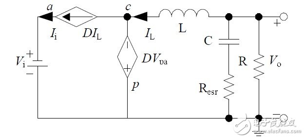 图6 非隔离负电压Buck开关电源CCM大信号模型