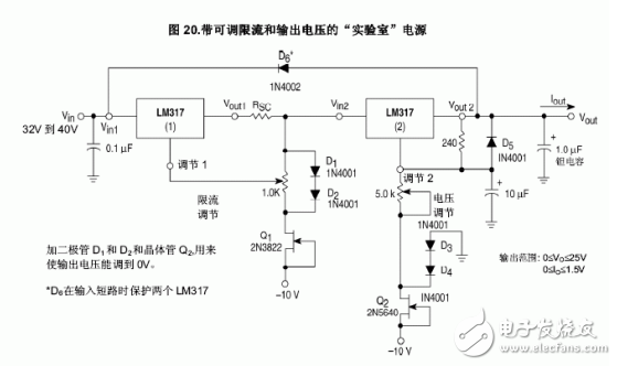 LM317稳压器介绍、引脚图、参数、工作原理及应用电路图