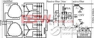 图3采用变压器方式的串联直流有源电力滤波器