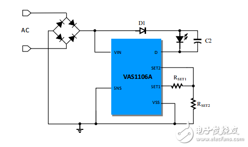 VAS1106A芯片实现可控硅调光+高PFC无频闪